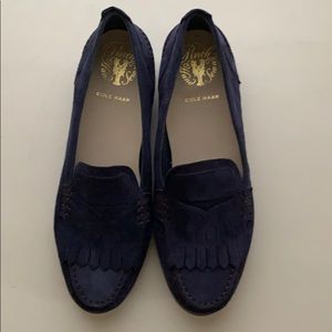 Cole Haan blue suede loafers, worn 2x
